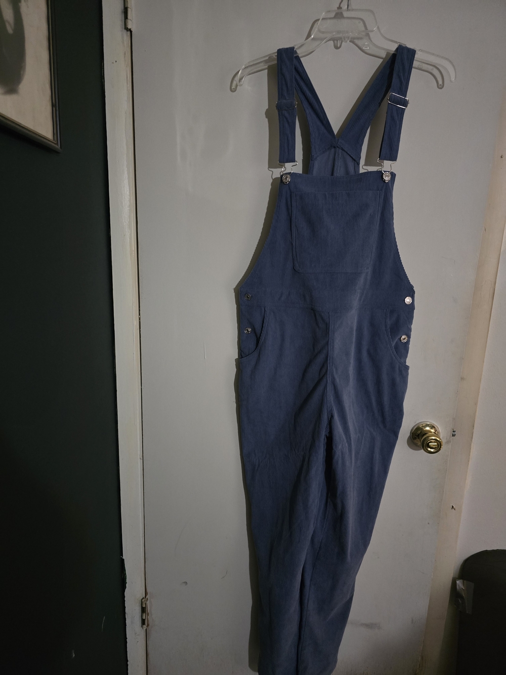 Source Unknown Slate Blue Women’s Cotton Overalls Romper